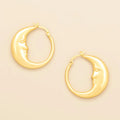 Refined Icon Earring - Moon Hoop/Gold