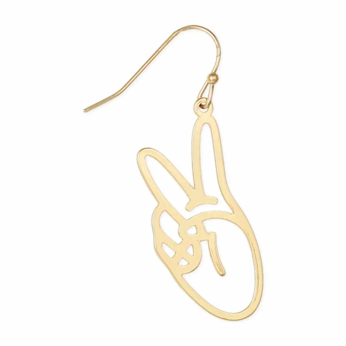 Peace Out Hand Gold Earrings