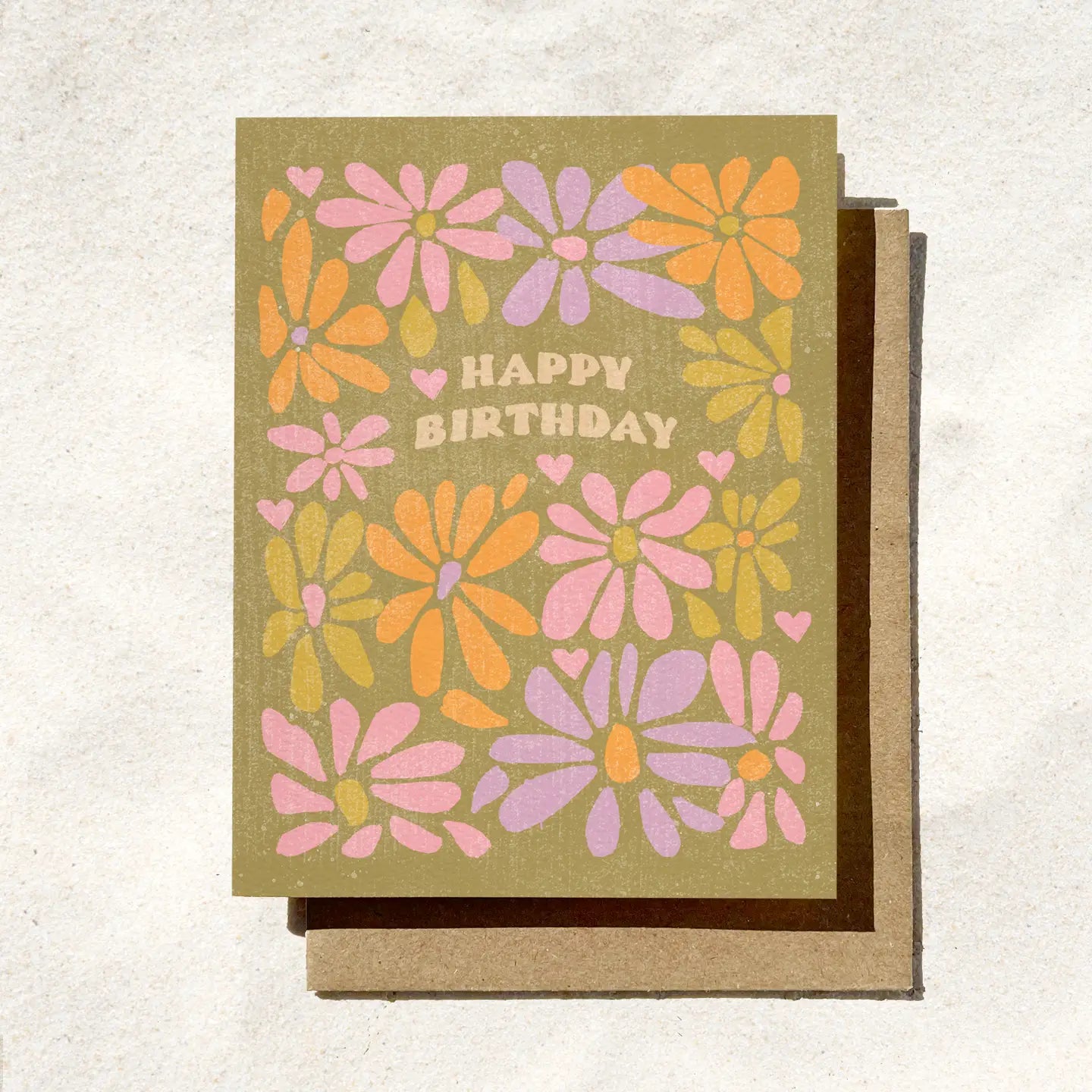 Retro Floral Birthday Card