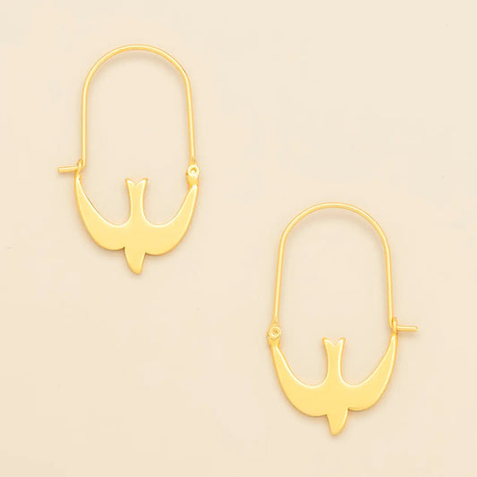 Refined Icon Earring - Swallow Hoop/Gold
