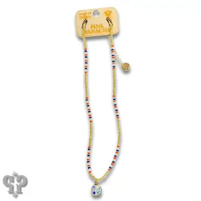 Patriotic Austrian Crystal Bead Necklace