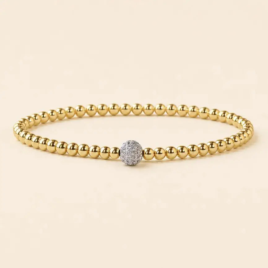 Tarnish Resistant Mixed Metal Beaded Layering Bracelets