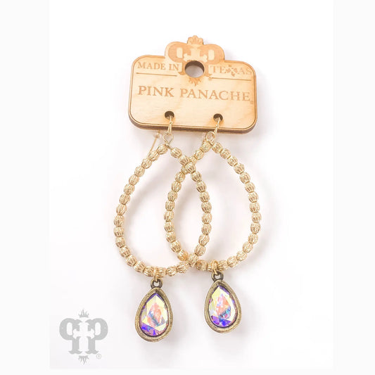 Austrian Crystal Fluted Bead Teardrop Earrings