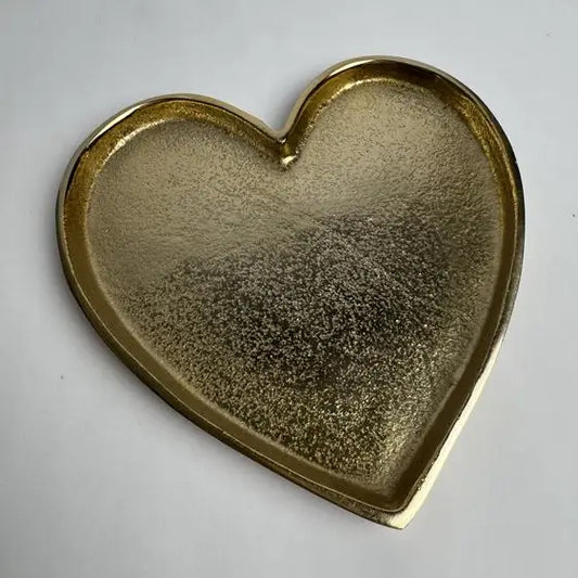 Handcrafted Gold Heart-Shaped Decorative Dish
