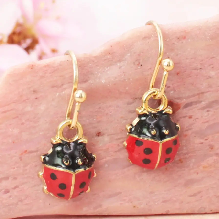 Make A Wish Ladybug Earrings