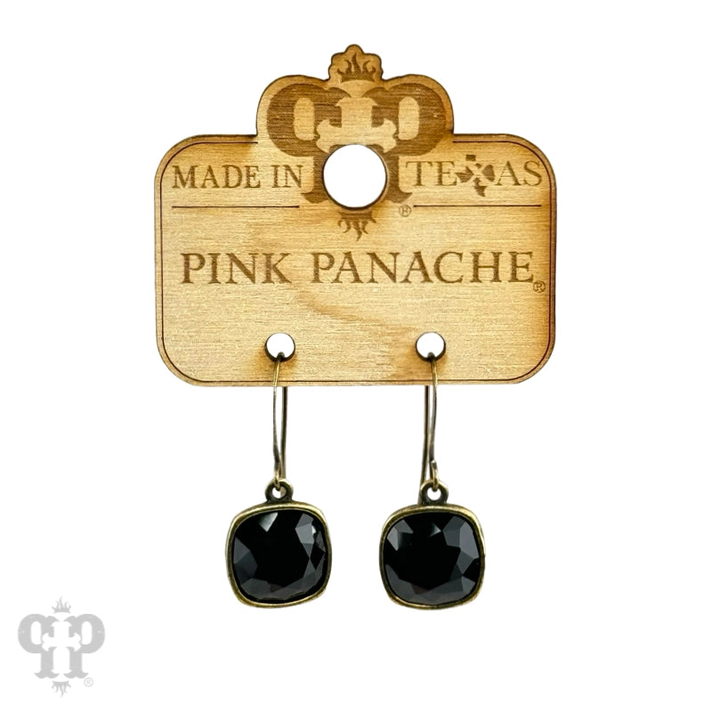 Austrian Square Crystal Hook Earrings