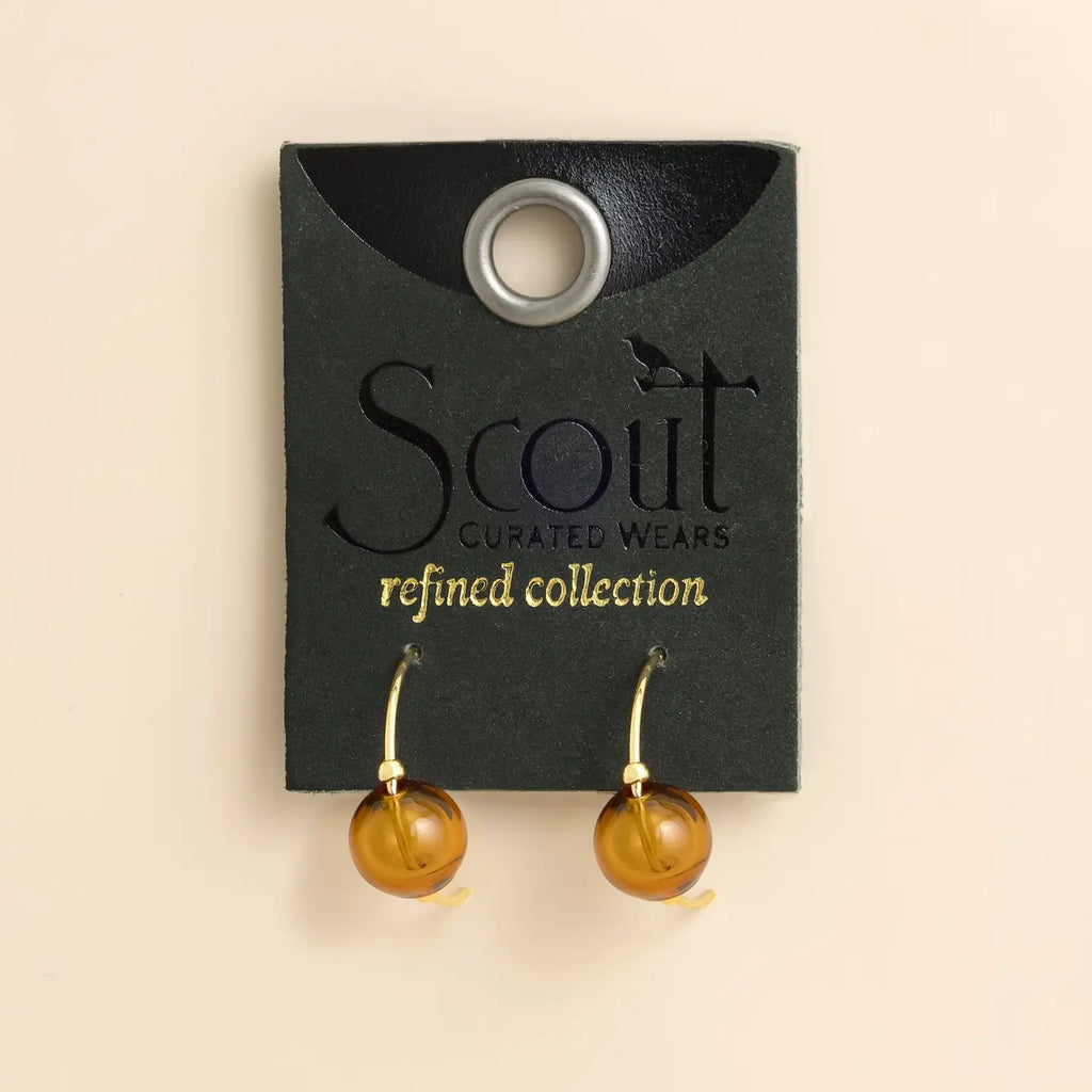 Refined Glass Hoop - Topaz/Gold