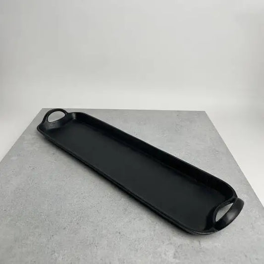 Black Alum Oval Handle Tray