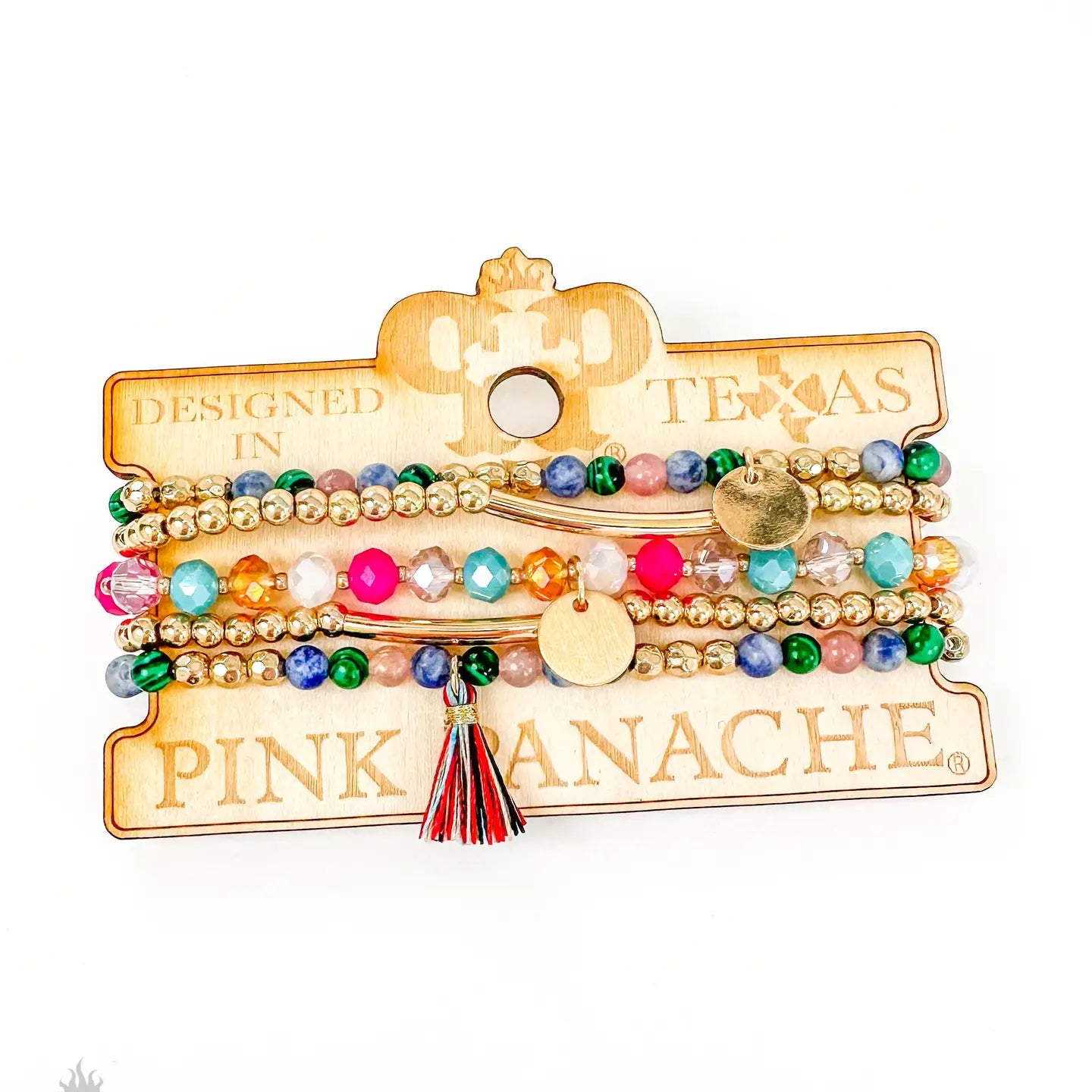 Stone and Crystal Bead Bracelet Set