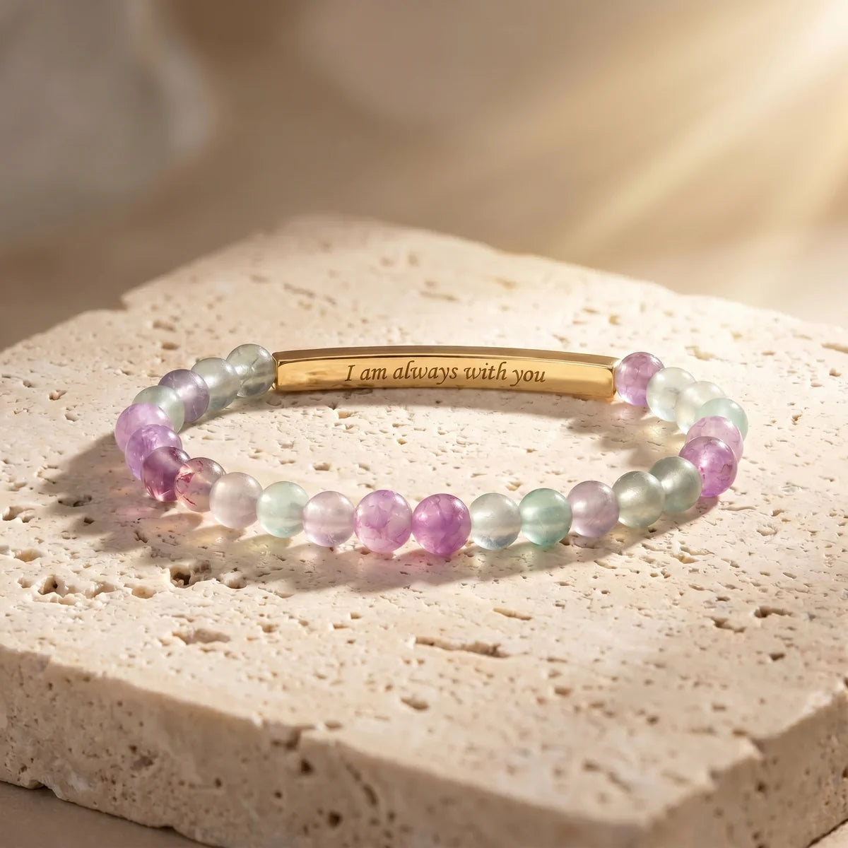 Secret Message "Always With You" Stone Bracelet