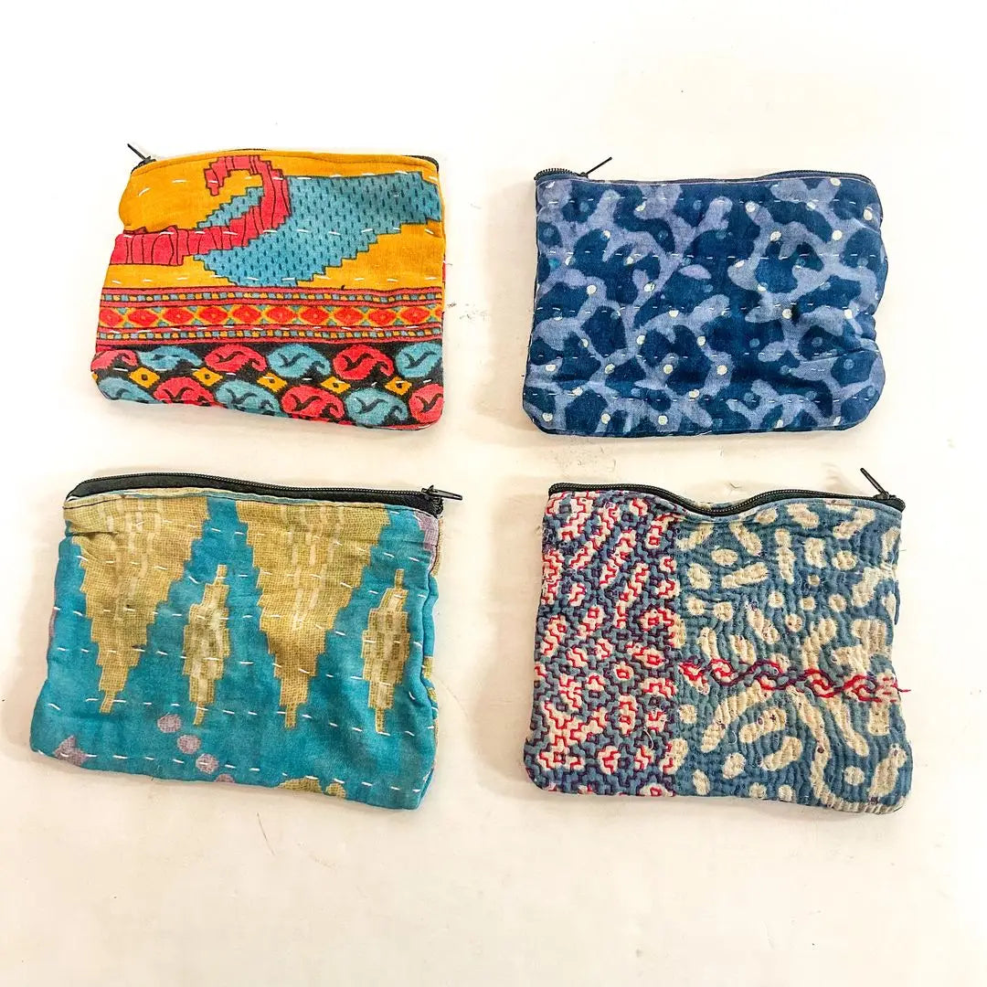 Kantha Cotton Coin Purses