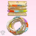 Light Multi-Color & Gold Bead Bracelet Set