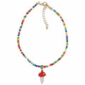 Multicolor Mushroom Charm Anklet