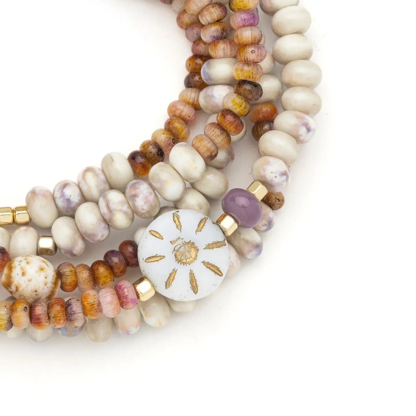 Ceramic Bead Wrap Bracelet/Necklace- Abundance/Sun