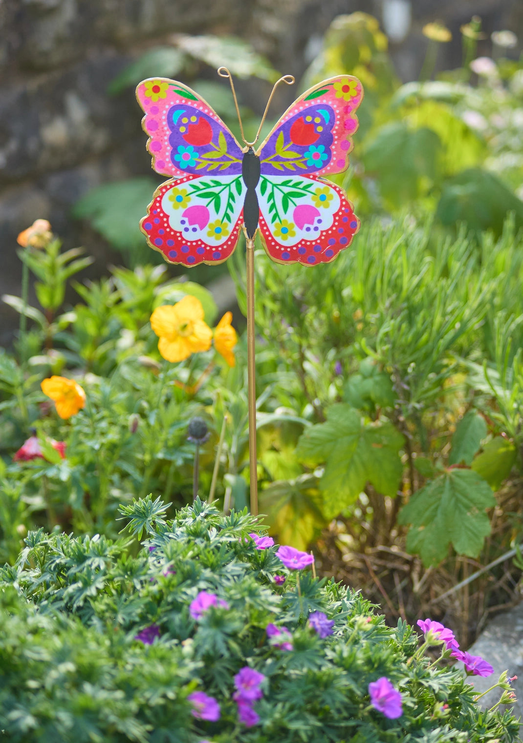 Folk Metal Butterfly Garden Stake