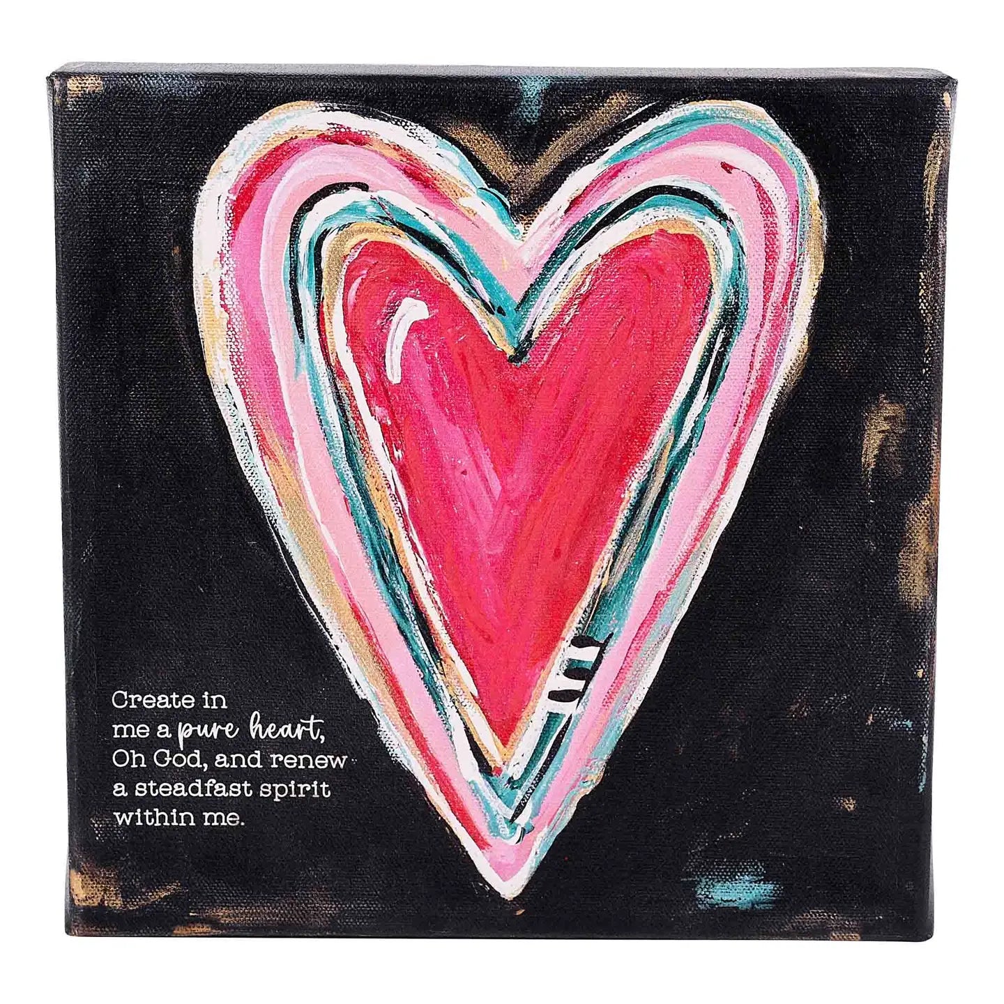 Black Red Heart Canvas