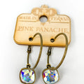 Square Austrian Crystal Hoop Earrings