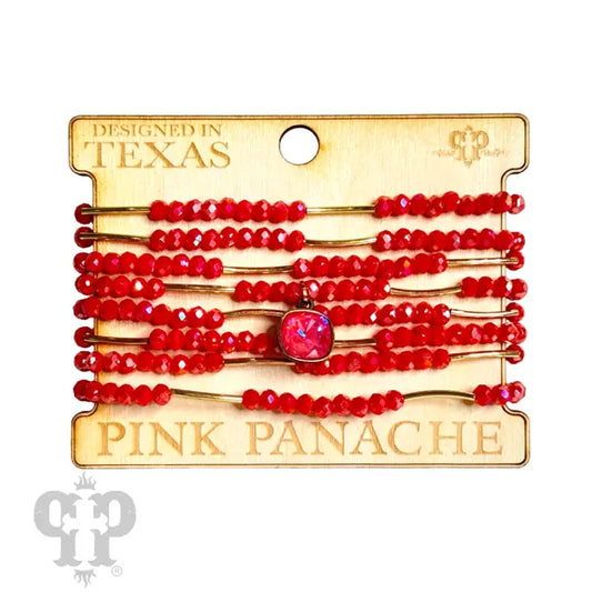 Pink Beaded Bracelet Set