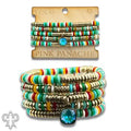 Multi-Color Disc Bead Bracelet Stack