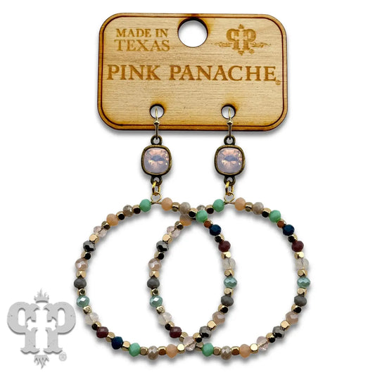 Austrian Crystal Light Multi-Color Bead Circle Earrings