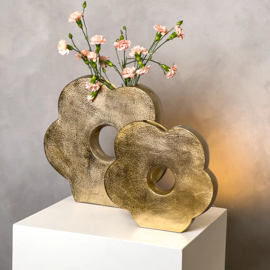 Gold Flower Shaped Vases