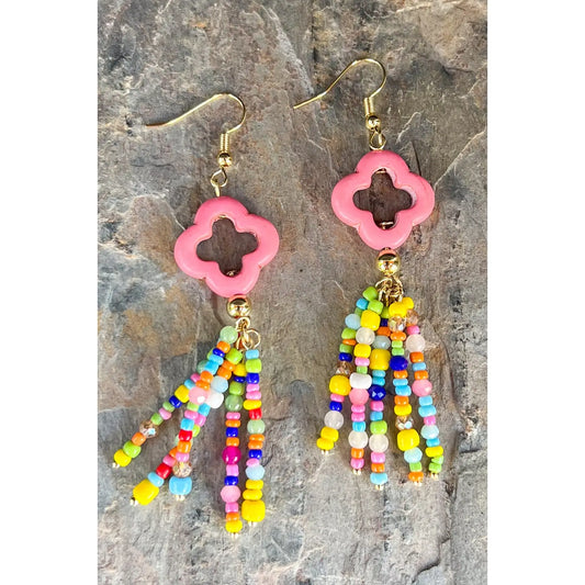 Dekoor Beaded Tassel Earrings