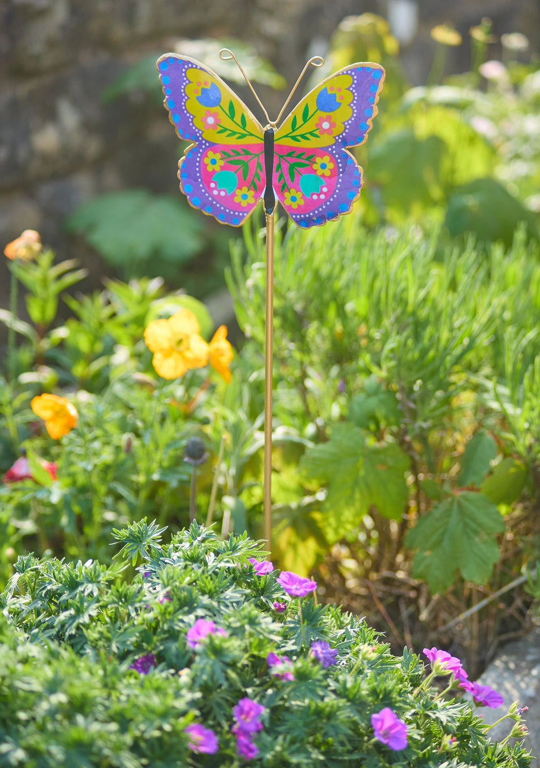 Folk Metal Butterfly Garden Stake