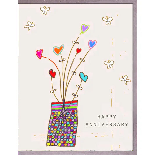 Hearts & Flowers Anniversary Greeting Card