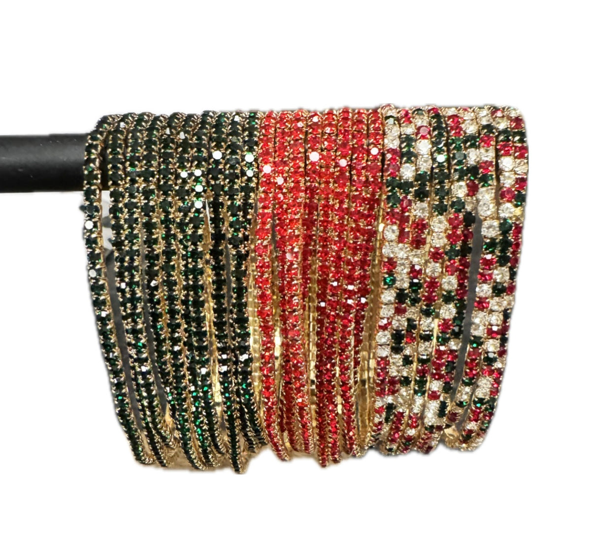 Christmas Rhinestone Stretch Stacker Bracelets