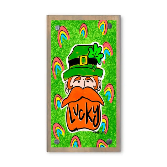 Lucky Leprechaun Driftwood Happy Block