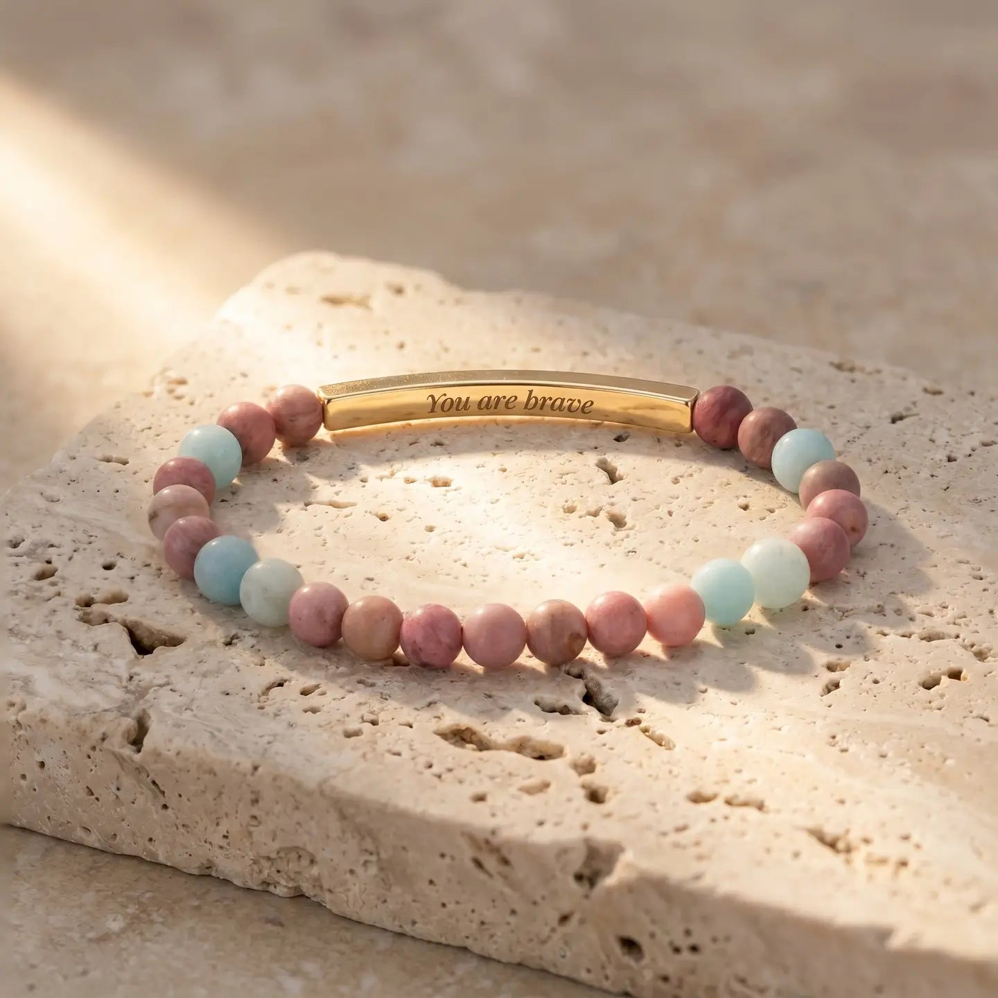 Secret Message "Loved" Stone Bracelet