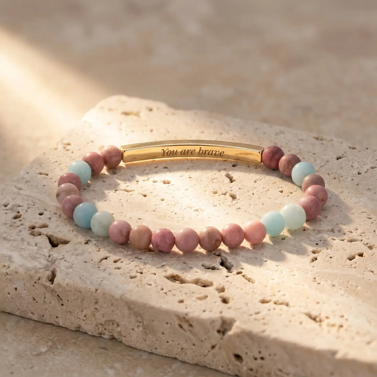 Secret Message "Enough" Stone Bracelet