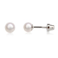 Children's Sterling Silver Screw-Back White Pearl Earrings