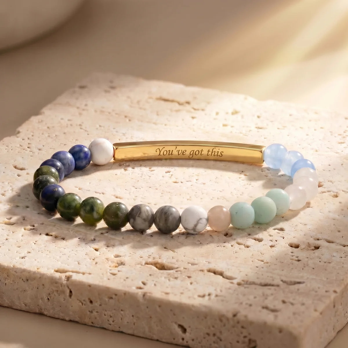 Secret Message "You've Got This" Stone Bracelet