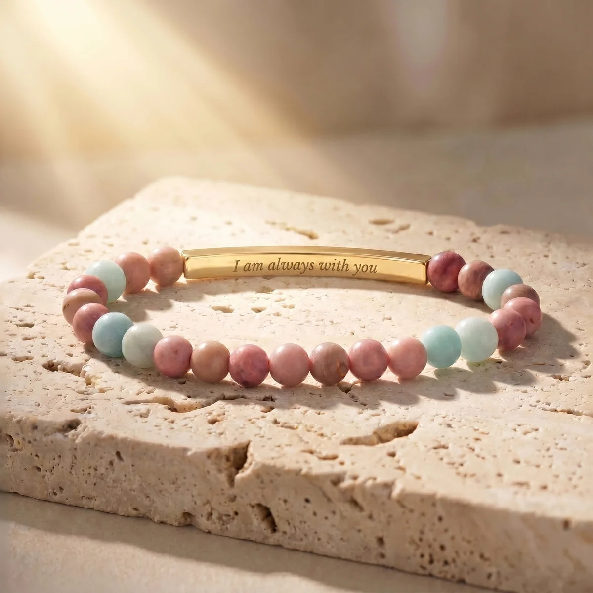 Secret Message "Always With You" Stone Bracelet