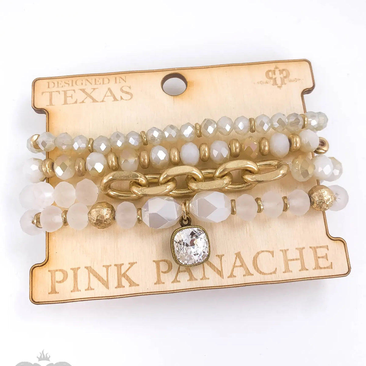 Austrian Crystal and Chain Bracelet Stack