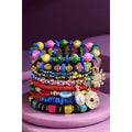 9-Strand Stackable Stretch Bracelet with Charms