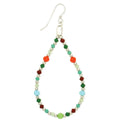 Multicolor & Silver Bead Teardrop Earrings