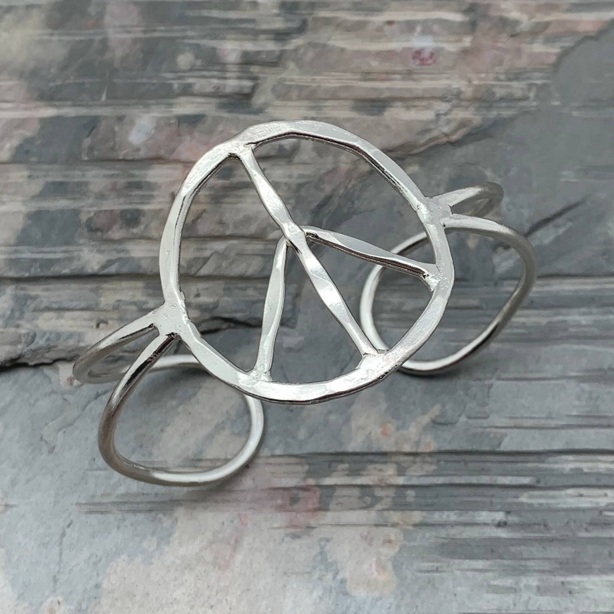 Adjustable Peace Sign Cuff Bracelet