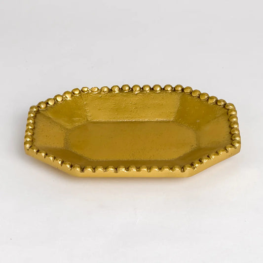 Small Gold Octagon Beaded Tray