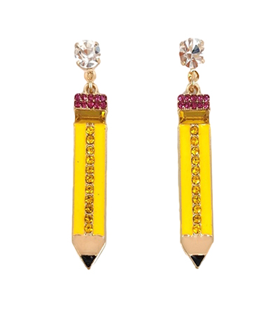Jeweled Pensil Drop Earrings