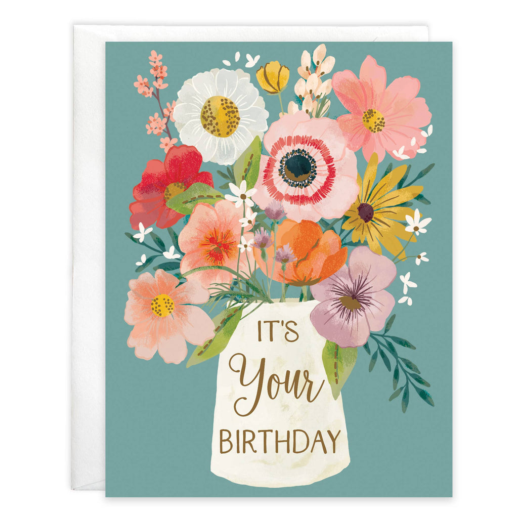 Flower Vase Birthday Greeting Card