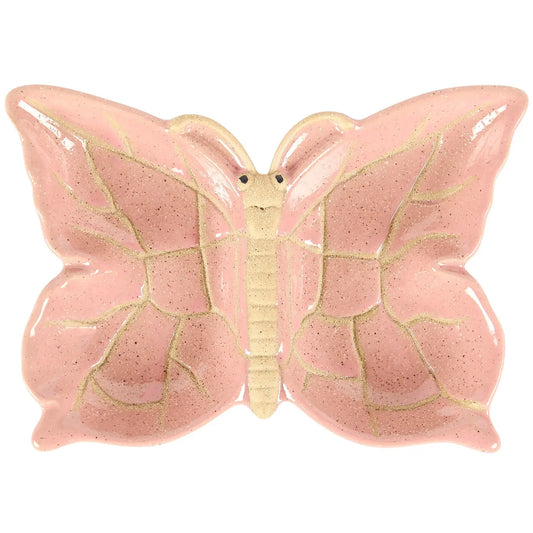 Pink Butterfly Vanity Tray