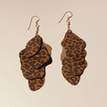 Leopard Print Florence Leather Dangle Earrings