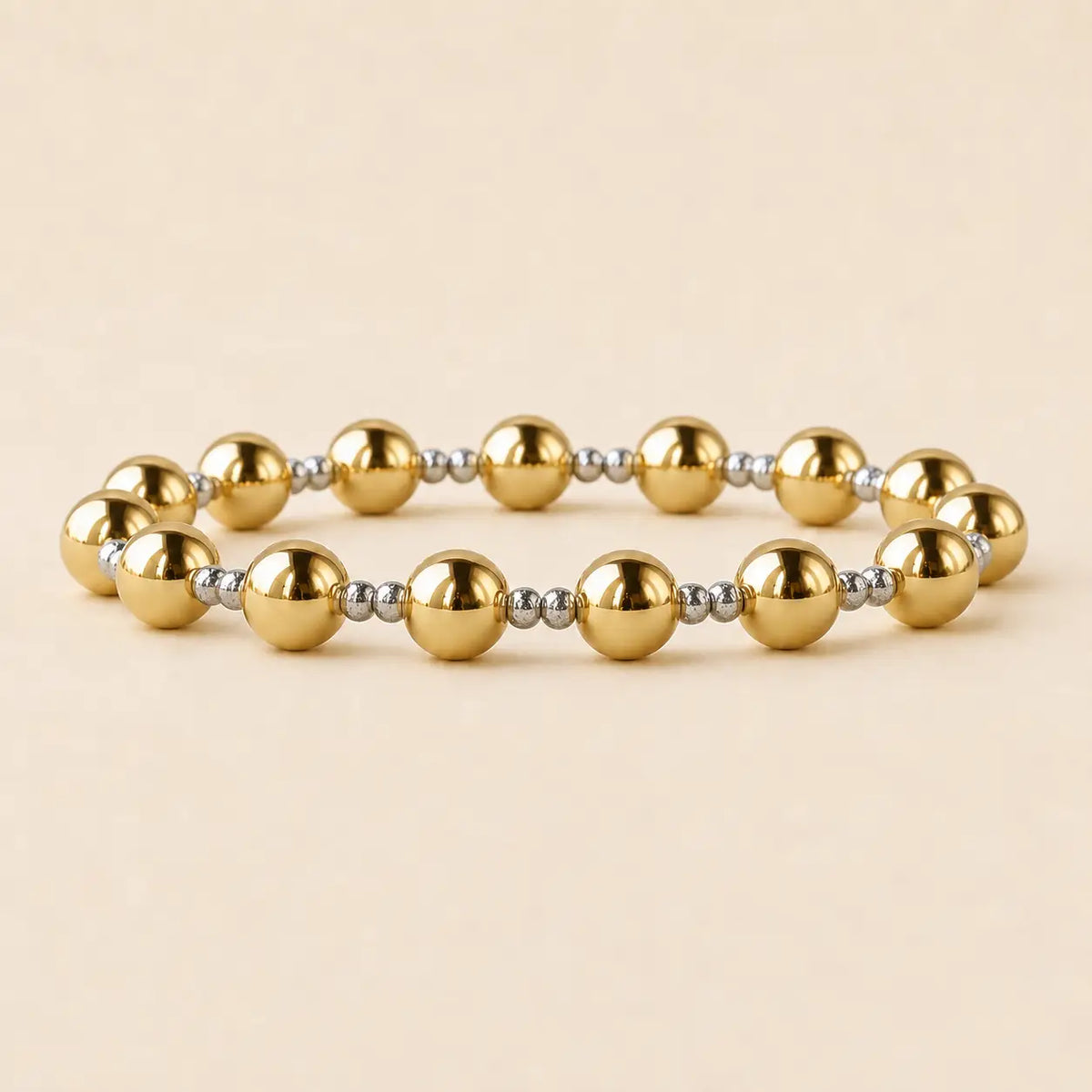 Tarnish Resistant Mixed Metal Beaded Layering Bracelets