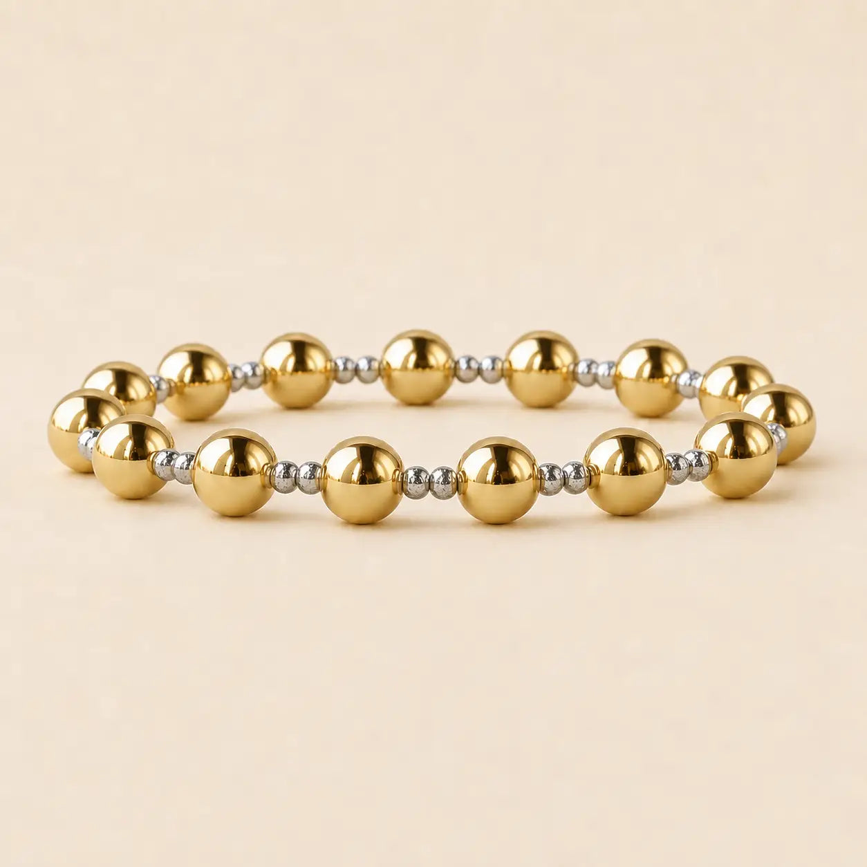 Tarnish Resistant Mixed Metal Beaded Layering Bracelets