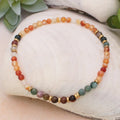 Natural Tones Stone Bead Stretch Anklet