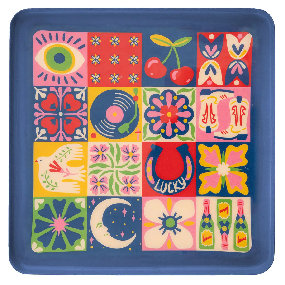 Colorful Tile Enamel Tray