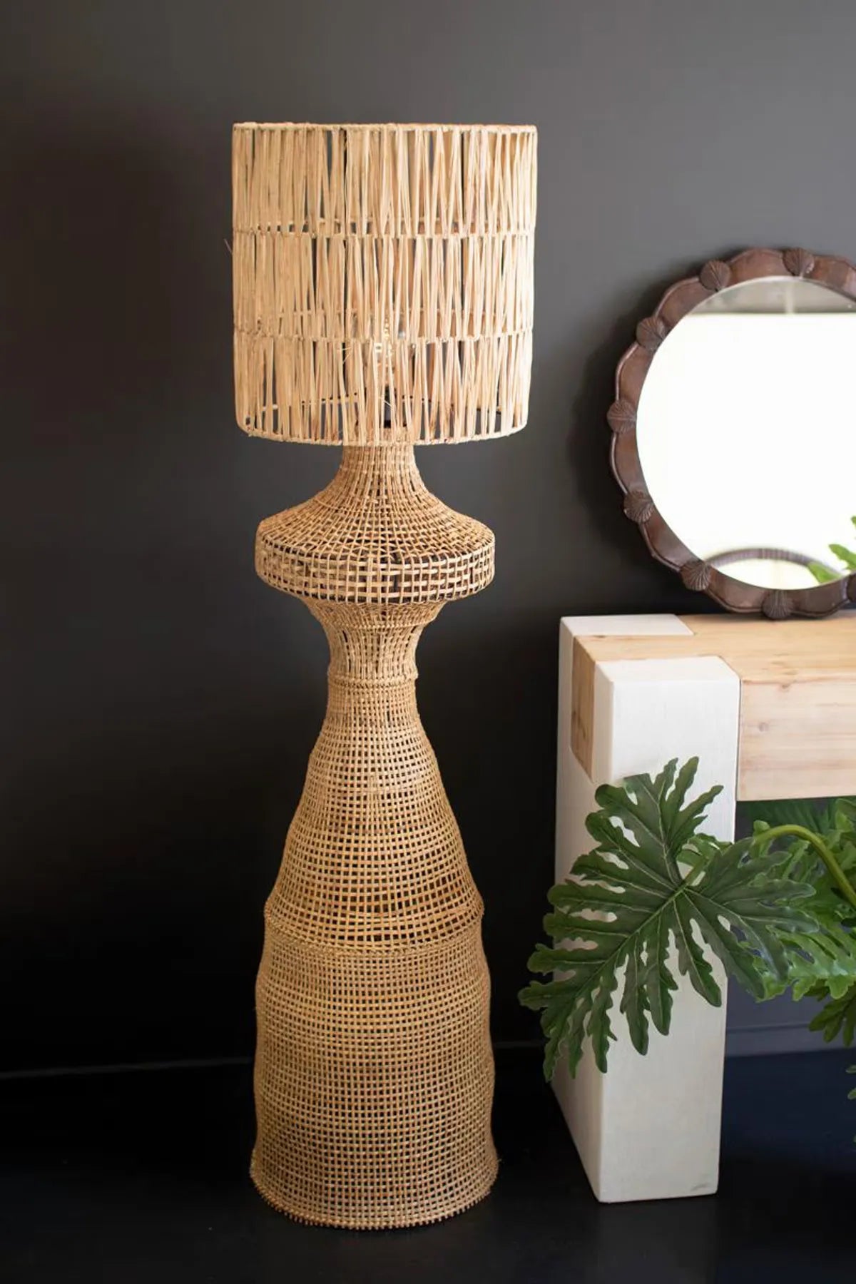 Rattan Floor Lamp with Shade