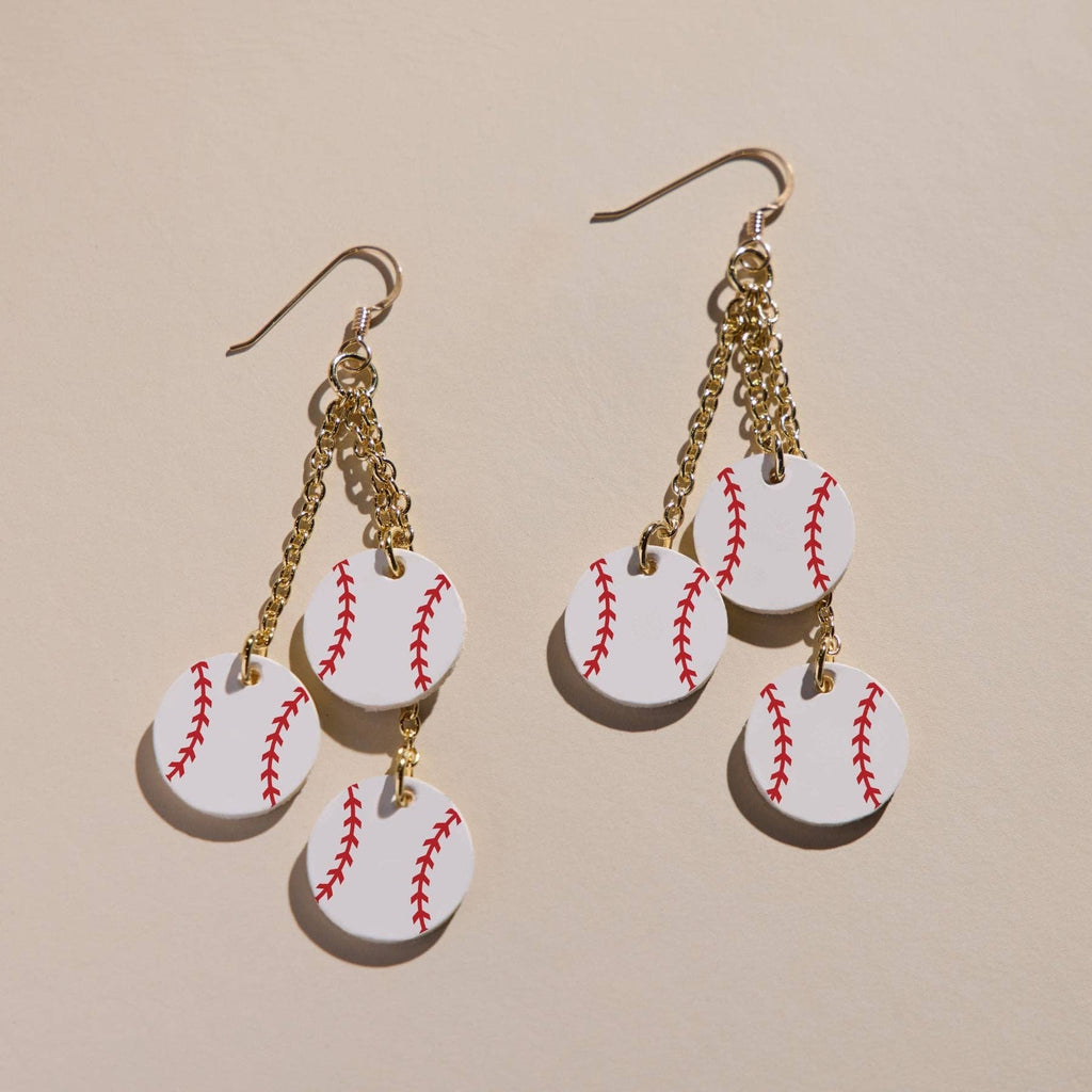 Slugger Baseball Dangle Earrings
